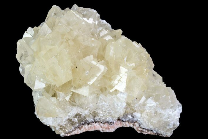 Fluorescent Calcite Crystal Cluster on Barite - Morocco #109229